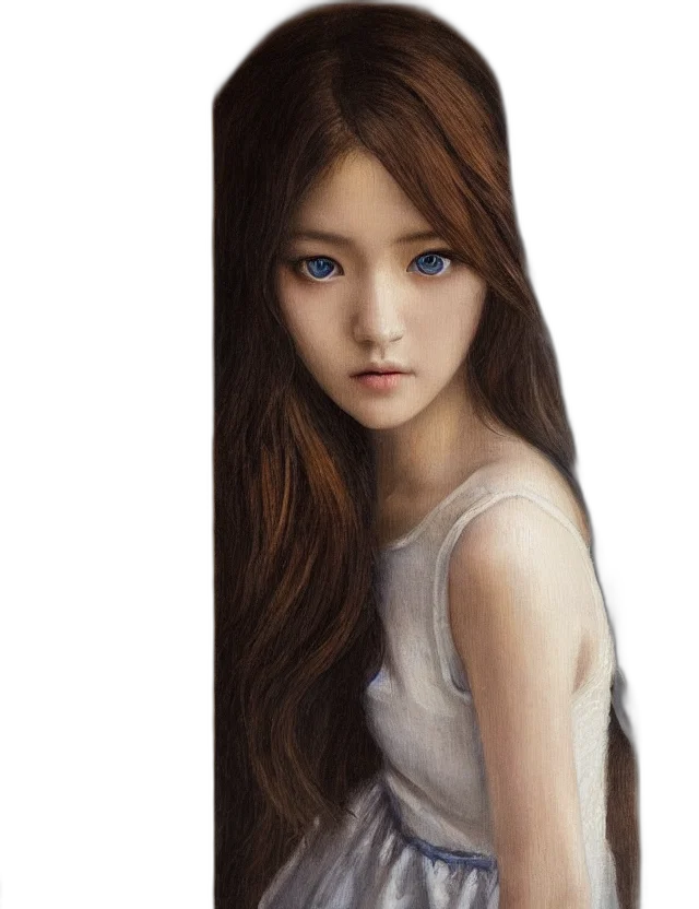 face, dress, hair, photorealistic, oil painting, fantasy art, watercolor, blue transparent PNG cut-out
