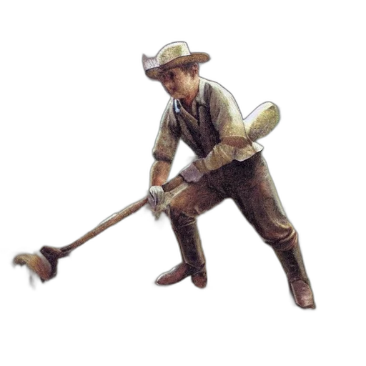 staff, weapon, hat, robot, 3d render, concept art, photorealistic, realistic transparent PNG cut-out