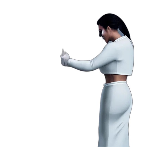 dress, concept art, 3d render, kim, kardashian, fixing, fridge, dirty transparent PNG cut-out