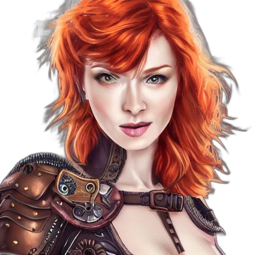 face, fantasy art, photorealistic, comic book art, concept art, red, beautiful, woman transparent PNG cut-out