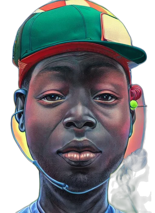 face, hat, photorealistic, concept art, oil painting, comic book art, colourful, caricature transparent PNG cut-out
