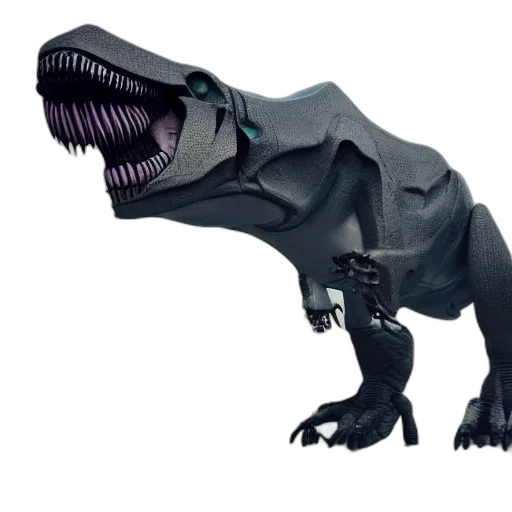 dragon, creature, animal, 3d render, concept art, futuristic, mettalic, t-rex transparent PNG cut-out