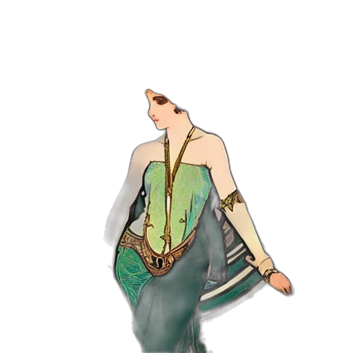 dress, jewelry, jacket, staff, concept art, fantasy art, cartoon, 3d render transparent PNG cut-out