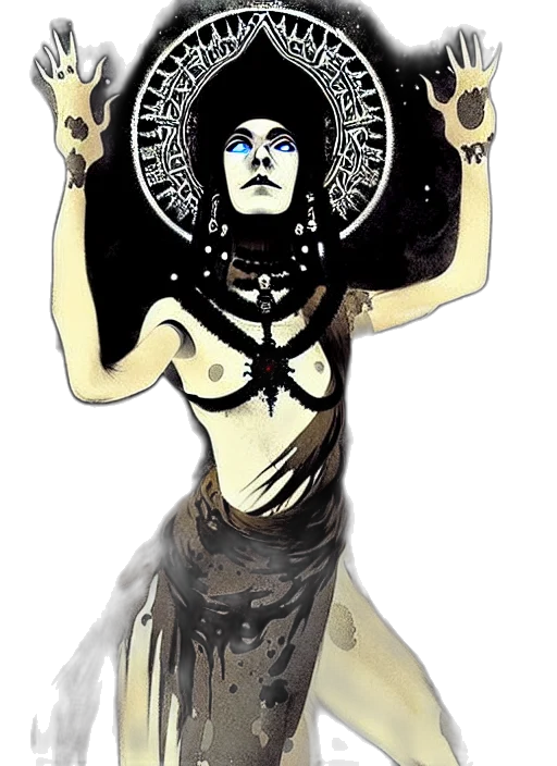 dress, jewelry, mask, crown, comic book art, concept art, fantasy art, cartoon transparent PNG cut-out