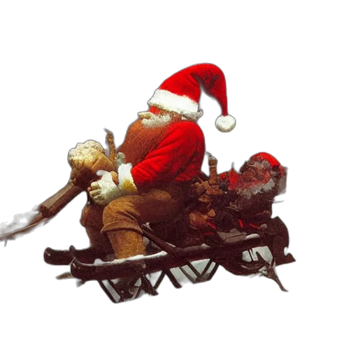 drunken, furious, berserker, santa transparent PNG cut-out