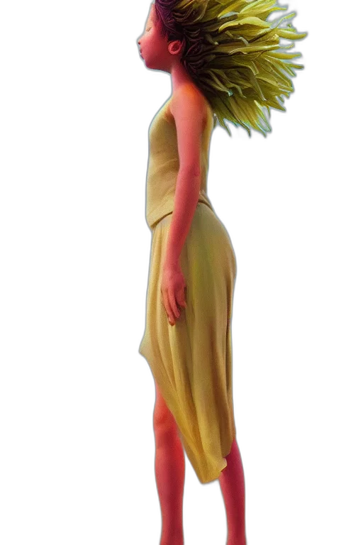 dress, creature, staff, crown, 3d render, concept art, fantasy art, photorealistic transparent PNG cut-out