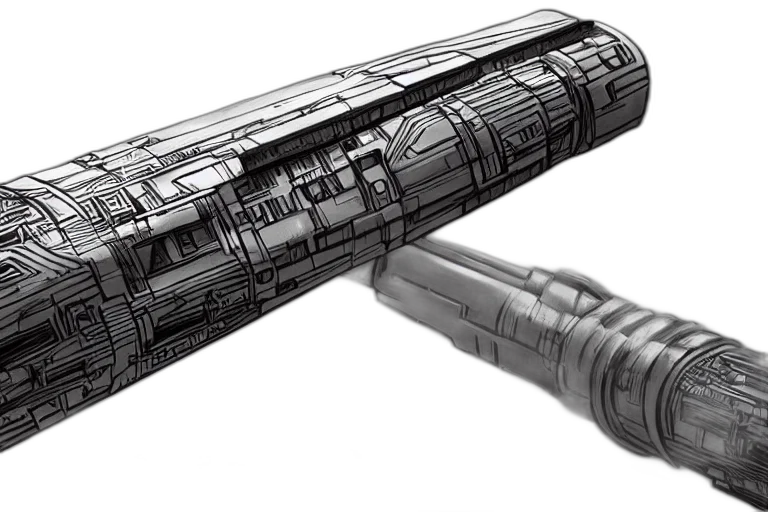weapon, sword, concept art, 3d render, photorealistic, pencil sketch, outer space, lightsaber transparent PNG cut-out