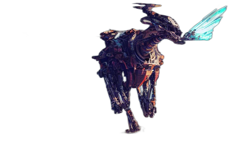 dragon, robot, animal, creature, concept art, fantasy art, pixel art, cyberpunk transparent PNG cut-out