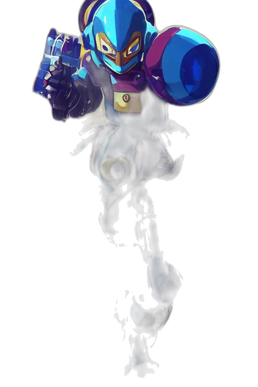 robot, creature, mask, staff transparent PNG cut-out