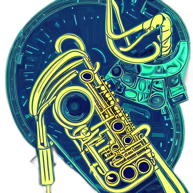 mask, robot, weapon, jewelry, cartoon, concept art, cyberpunk, comic book art transparent PNG cut-out