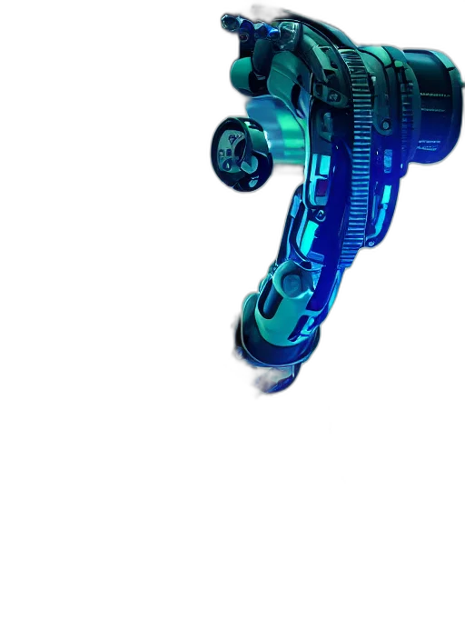 weapon, robot, staff, sword, 3d render, cyberpunk, concept art, pixel art transparent PNG cut-out