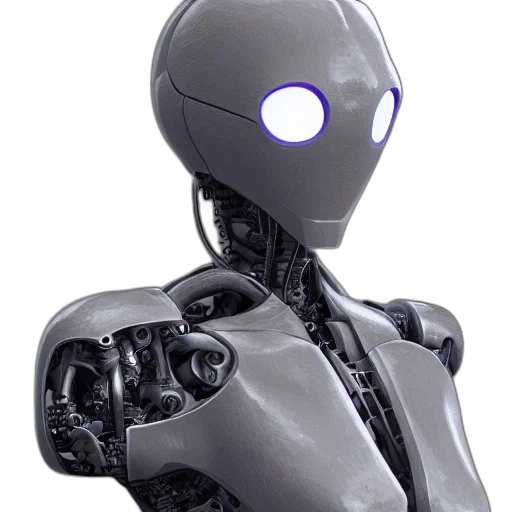 robot, 3d render, concept art, cyberpunk transparent PNG cut-out