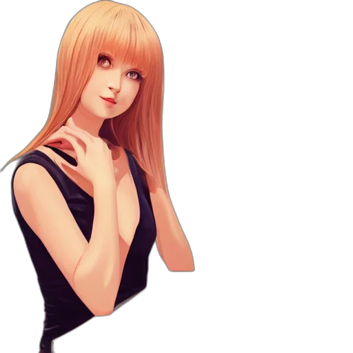 dress, anime, pixel art, concept art, 3d render, monochrome, dark, portrait transparent PNG cut-out