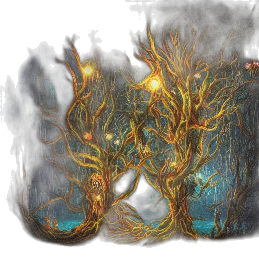 tree, crown, concept art, fantasy art transparent PNG cut-out