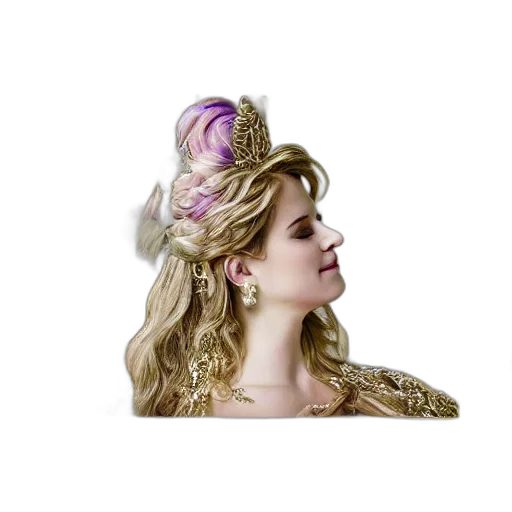 crown, hat, hair, jewelry, photorealistic, 3d render, oil painting, fantasy art transparent PNG cut-out