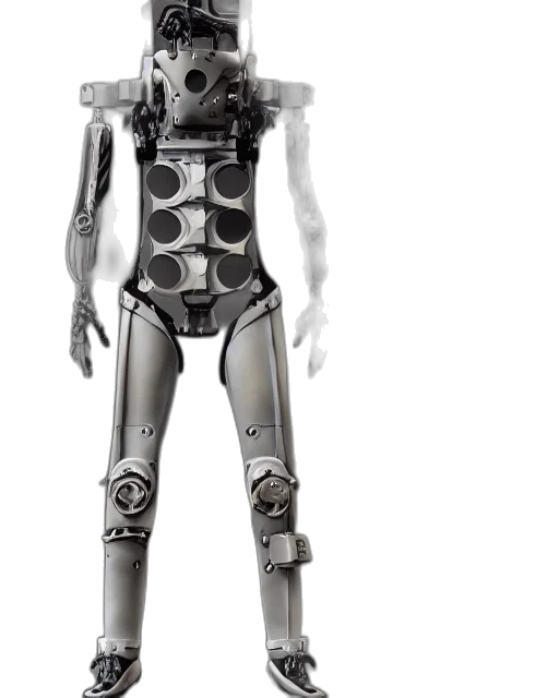 robot, staff, 3d render, concept art transparent PNG cut-out