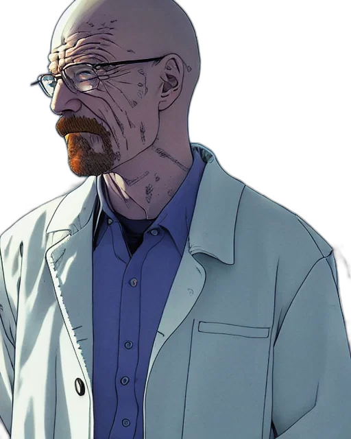 jacket, staff, face, comic book art transparent PNG cut-out