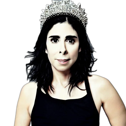 crown, portrait, sarah, silverman, wearing, detailed transparent PNG cut-out