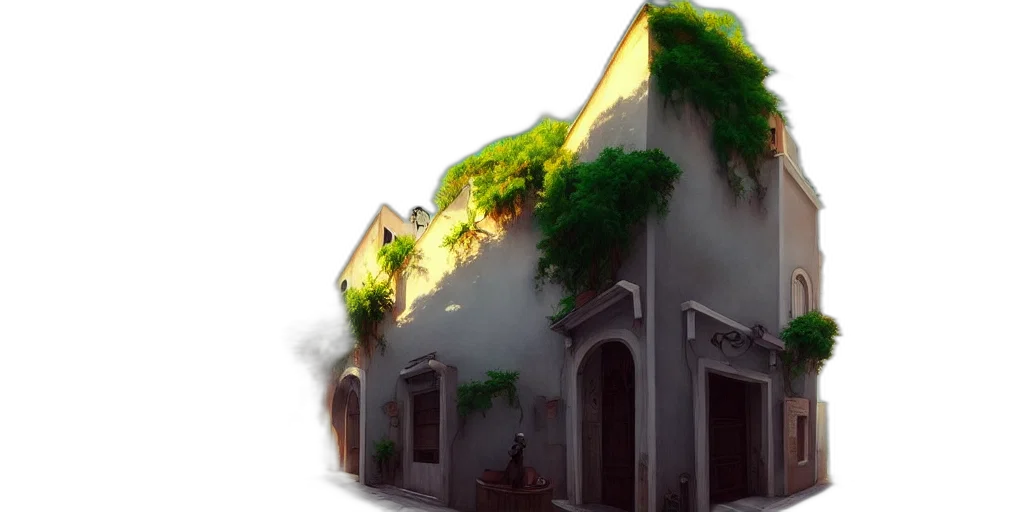 building, photorealistic, concept art, 3d render transparent PNG cut-out