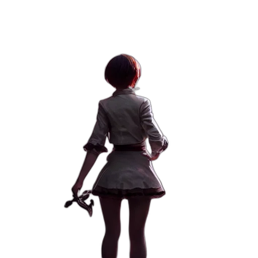 staff, dress, weapon, jacket, concept art, 3d render, pixel art, anime transparent PNG cut-out