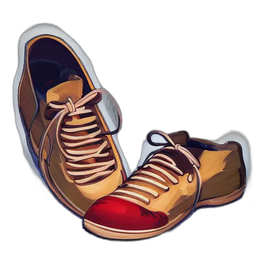 shoes, 3d render, watercolor, concept art transparent PNG cut-out