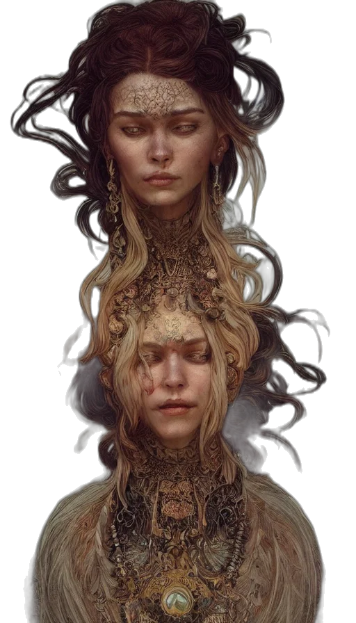 face, hair, crown, mask transparent PNG cut-out