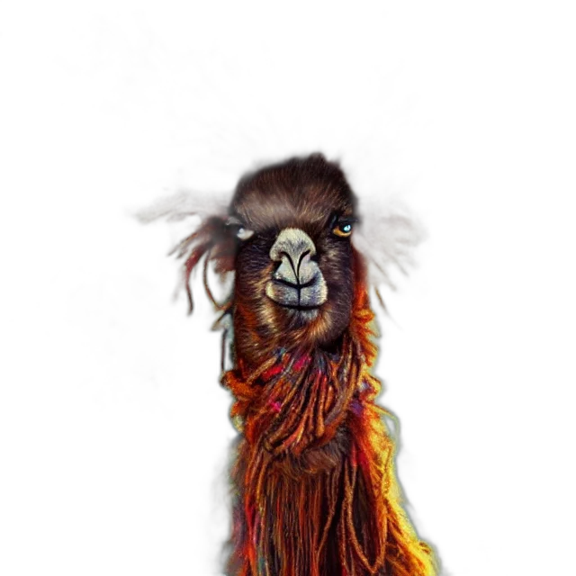 animal, hair, mask, creature, photorealistic, concept art, 3d render, llama transparent PNG cut-out