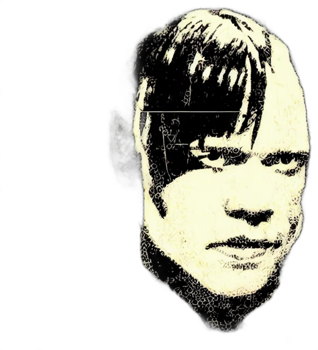 face, mask, hair, jacket transparent PNG cut-out