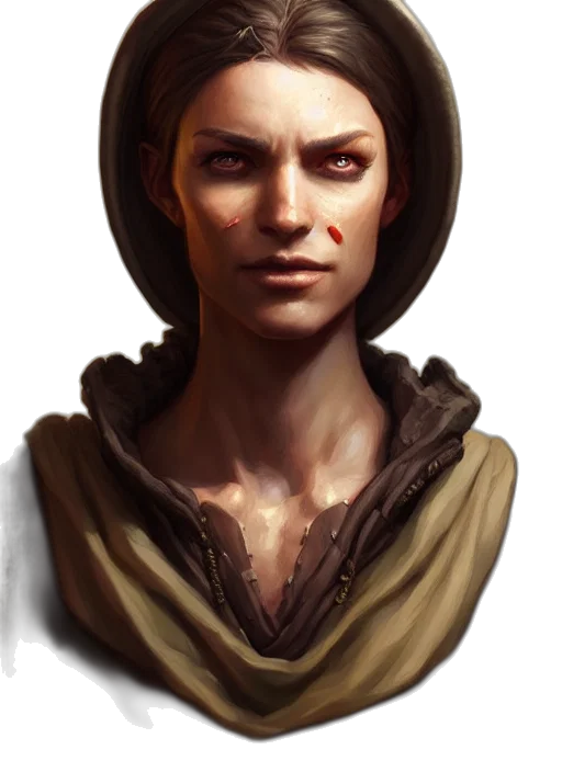 face, staff, mask, concept art, fantasy art, photorealistic, comic book art, earth tones transparent PNG cut-out