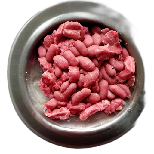 food, animal, red, raw, meat, chunks, beans, android transparent PNG cut-out