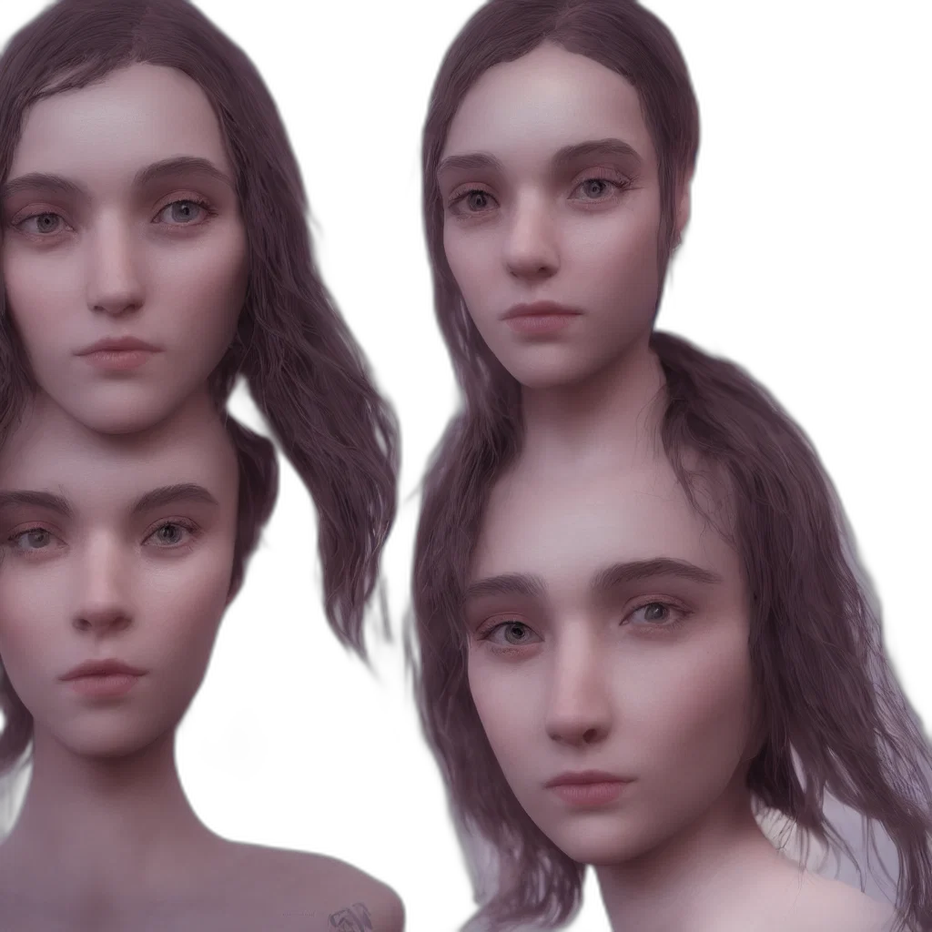 face, hair, photorealistic, concept art transparent PNG cut-out