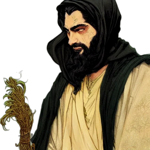 staff, fantasy art, concept art, comic book art, photorealistic, earth tones, green, eyes transparent PNG cut-out