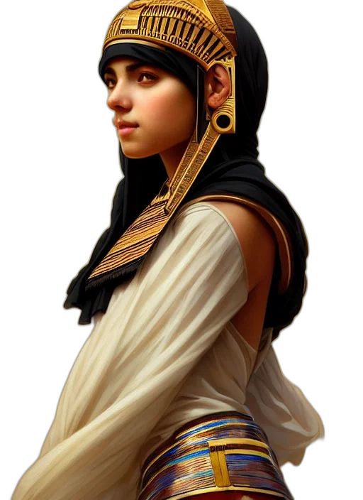 face, jewelry, staff, dress, fantasy art, concept art, photorealistic, 3d render transparent PNG cut-out