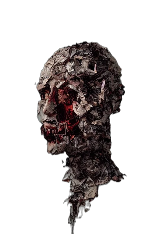 mask, face, robot, staff, concept art, 3d render, photorealistic, cyberpunk transparent PNG cut-out