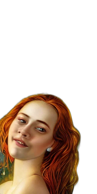 face, hair, crown, staff, photorealistic, cartoon, fantasy art, pixel art transparent PNG cut-out