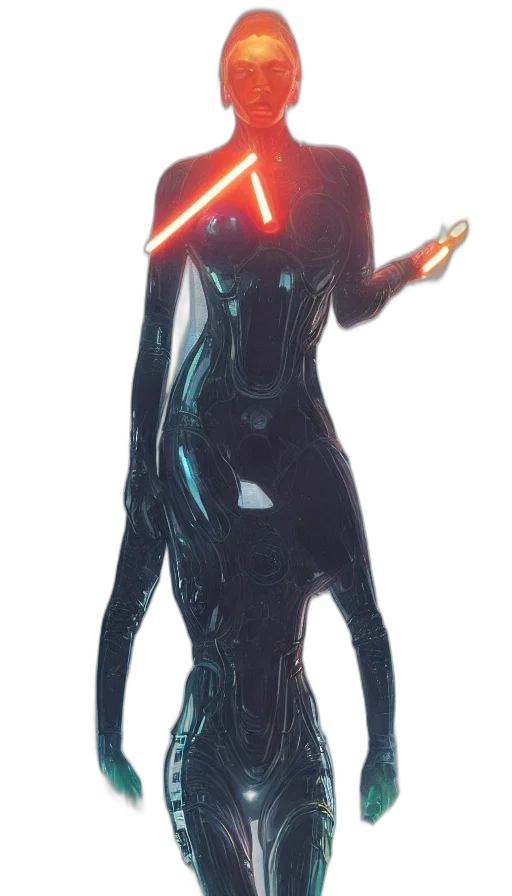 robot, staff, creature, dress transparent PNG cut-out