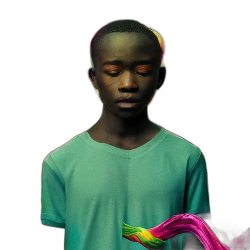 face, mask, creature, hair, vaporwave, photorealistic, concept art, 3d render transparent PNG cut-out