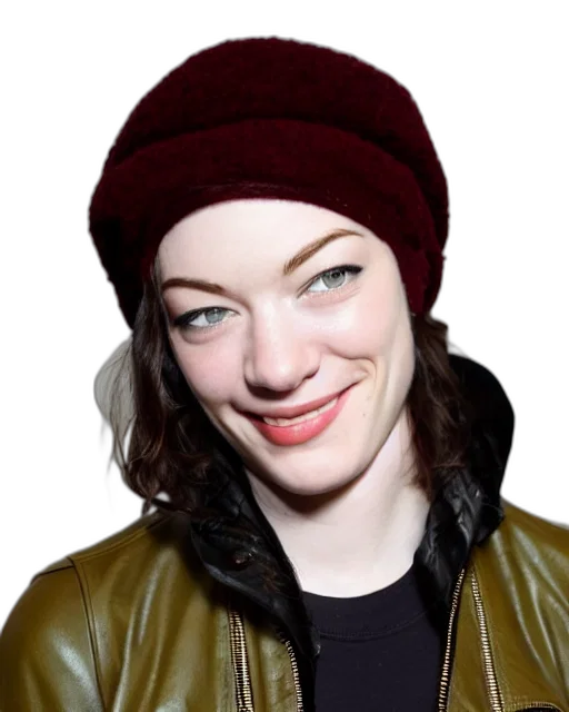 jacket, hat, face, staff transparent PNG cut-out