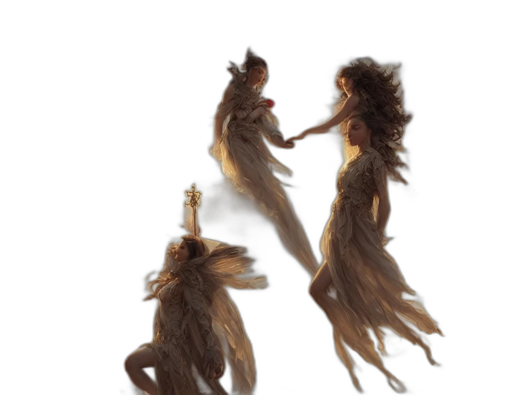 hair, dress, crown, staff, concept art, fantasy art, oil painting, watercolor transparent PNG cut-out