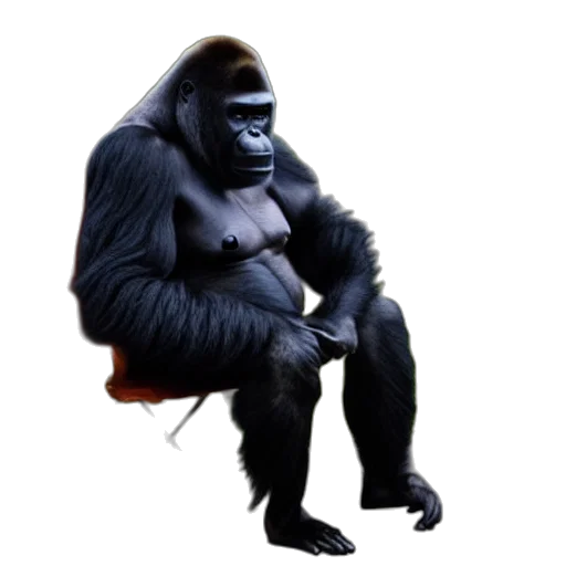 animal, creature, staff, concept art, 3d render, photorealistic, gorilla, wearing transparent PNG cut-out