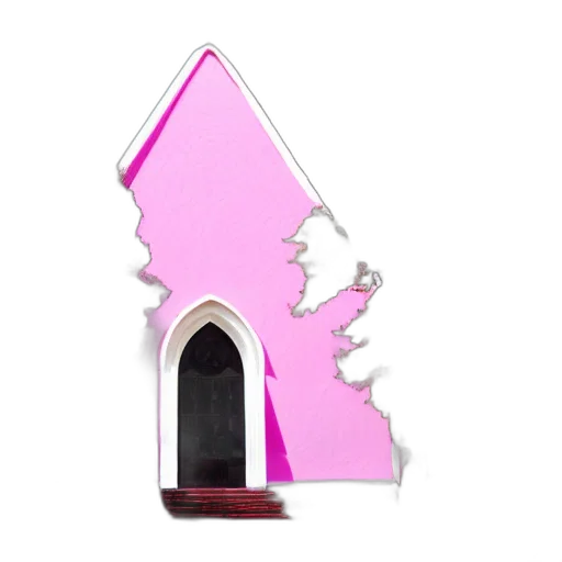 jewelry, 3d render, vaporwave, concept art, pink, church transparent PNG cut-out