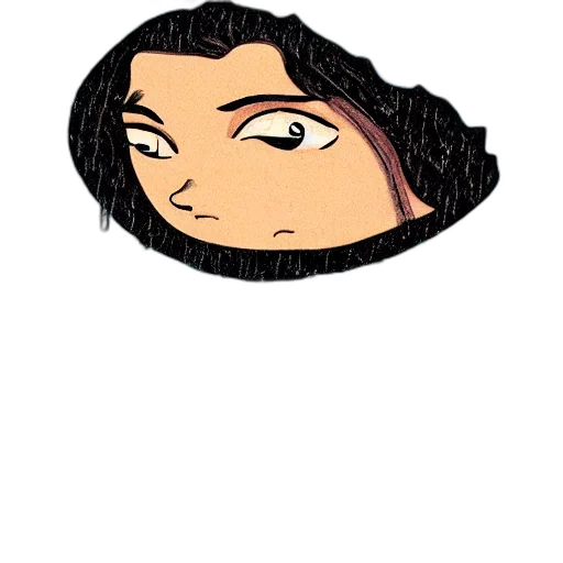hair, face, staff, jewelry, cartoon, anime, comic book art, concept art transparent PNG cut-out