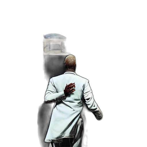 robot, bottle, jacket, staff transparent PNG cut-out