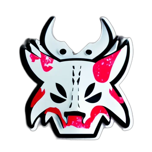 mask, dragon, creature, animal, concept art, vaporwave, 3d render, splatter transparent PNG cut-out