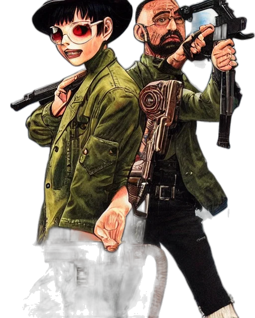 weapon, jacket, comic book art, concept art transparent PNG cut-out