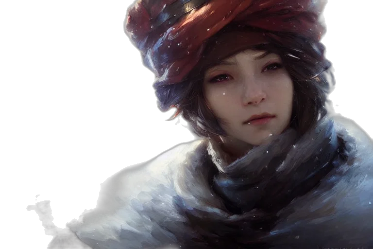 face, hat, crown, concept art, fantasy art, photorealistic, oil painting, snow transparent PNG cut-out