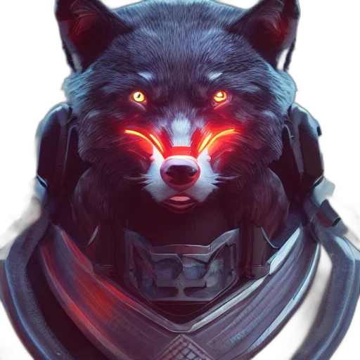 mask, face, staff, animal, concept art, fantasy art, cyberpunk, 3d render transparent PNG cut-out