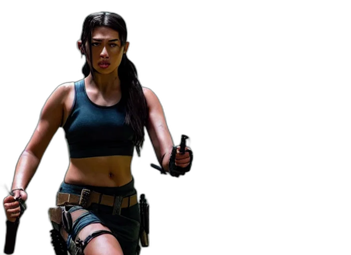 concept art, cyberpunk, film, still, amber, midthunder, lara, croft transparent PNG cut-out