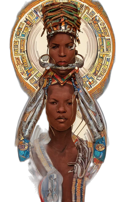 jewelry, crown, face, mask, concept art, photorealistic, fantasy art, comic book art transparent PNG cut-out
