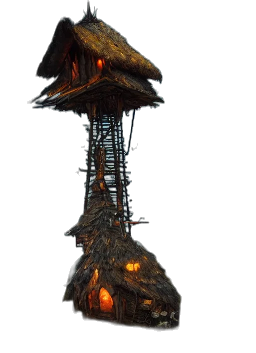hat, staff, dragon, tree transparent PNG cut-out